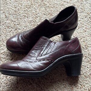 Josef Seibel Elegant Womens Leather Heeled Shoes - Burgundy size 41